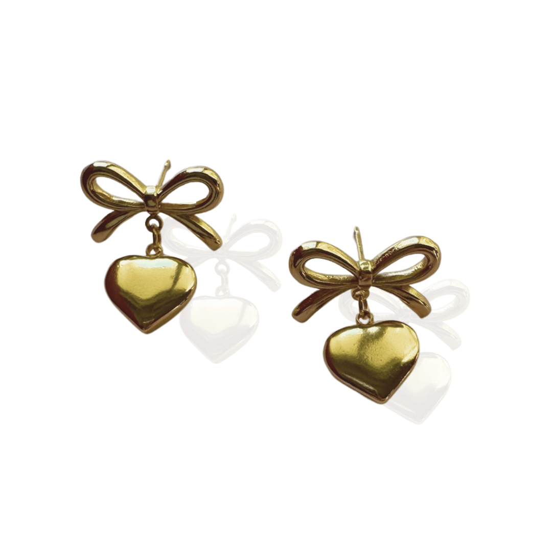 Bow Heart Earrings