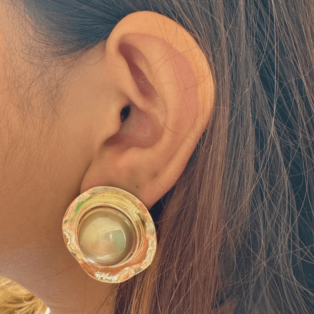 Grey & Gold Studs