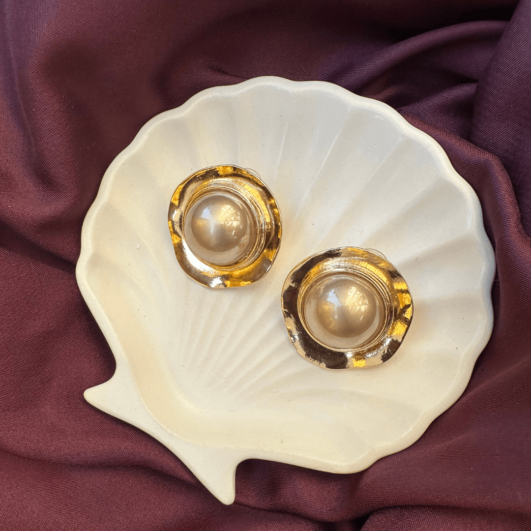 Grey & Gold Studs