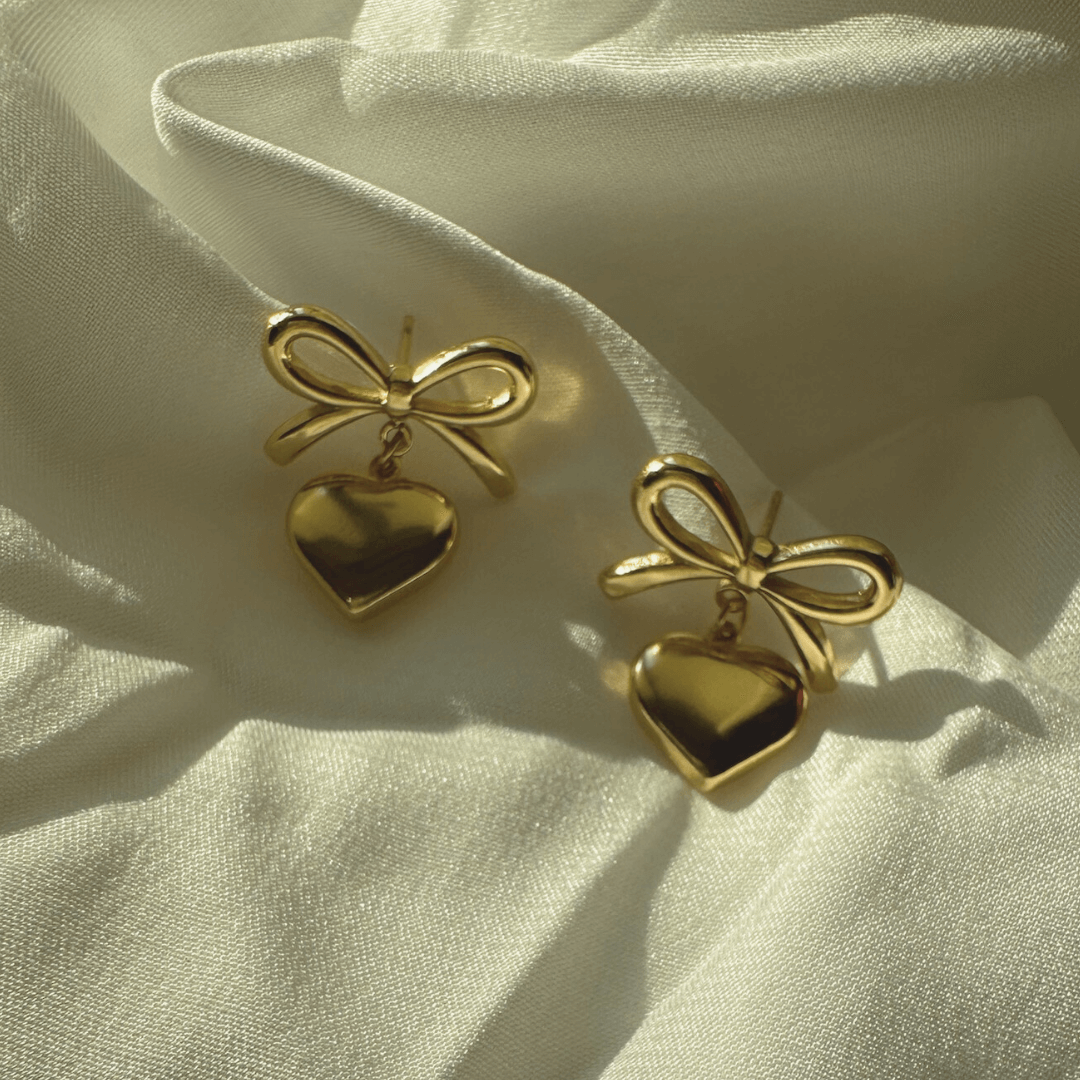 Bow Heart Earrings