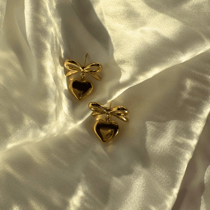 Bow Heart Earrings