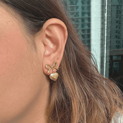 Bow Heart Earrings
