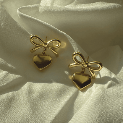 Bow Heart Earrings