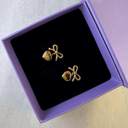 Bow Heart Earrings